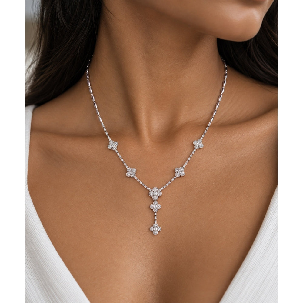 Clover Diamond Drop Necklace