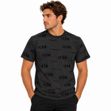 Icon Milano Mens All Over Print T-Shirt In Black