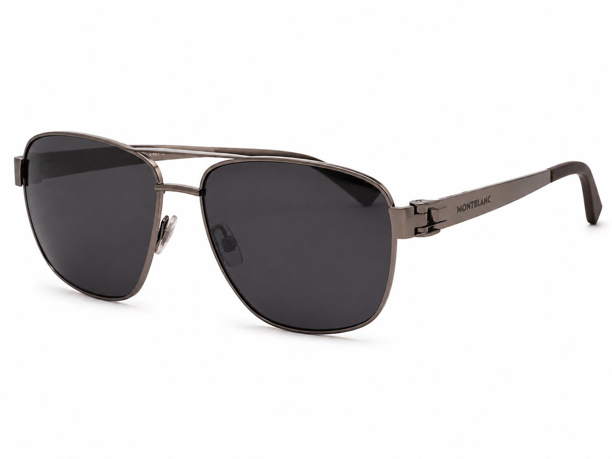 Mont Blanc Metal Frame Sunglasses In Silver