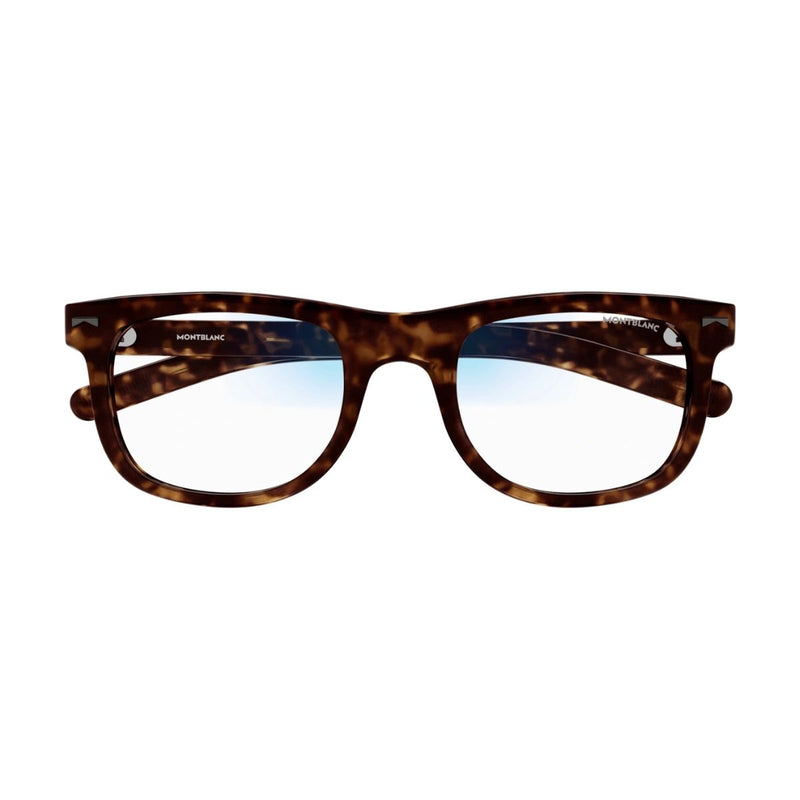 Montblanc Mens Transparent Lens Sunglasses In Havanna Brown