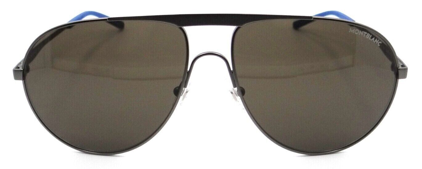 Mont Blanc Mens Pilot Sunglasses In Matte Grey