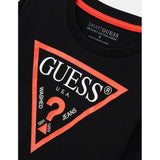 Guess Boys Long Sleeves Guess Triangle T-Shirt In Black/Red