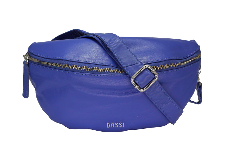 Bossi Womens Nadia Leather Cross Body Bag In Blue