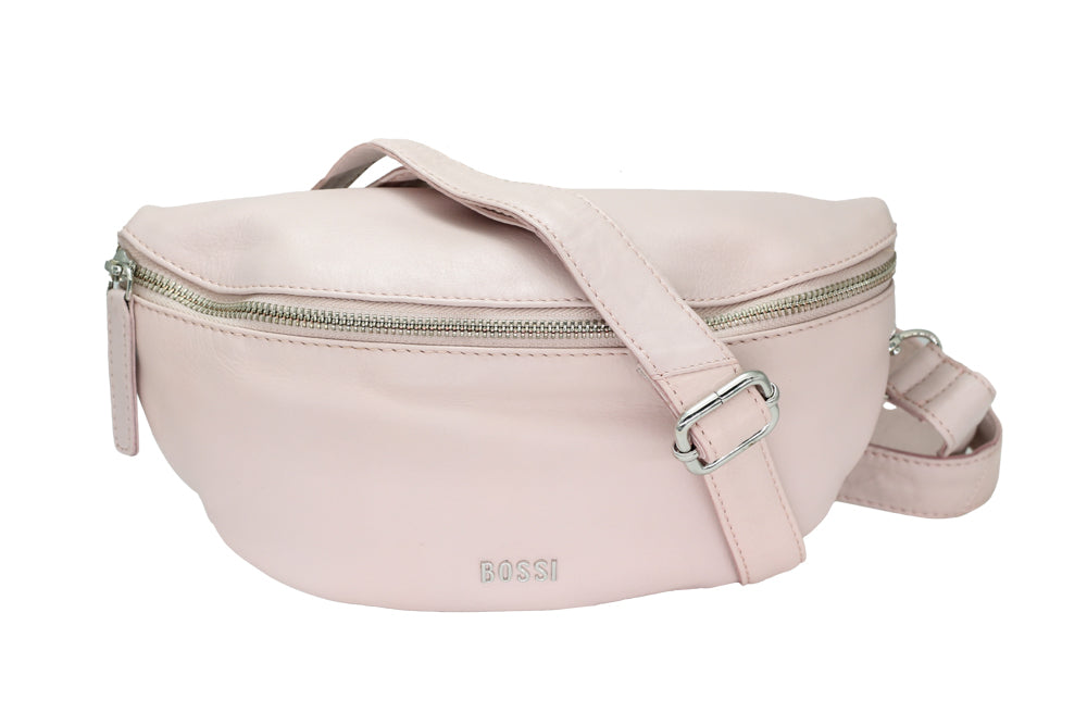 Bossi Womens Nadia Leather Cross Body Bag In Dusty Pink