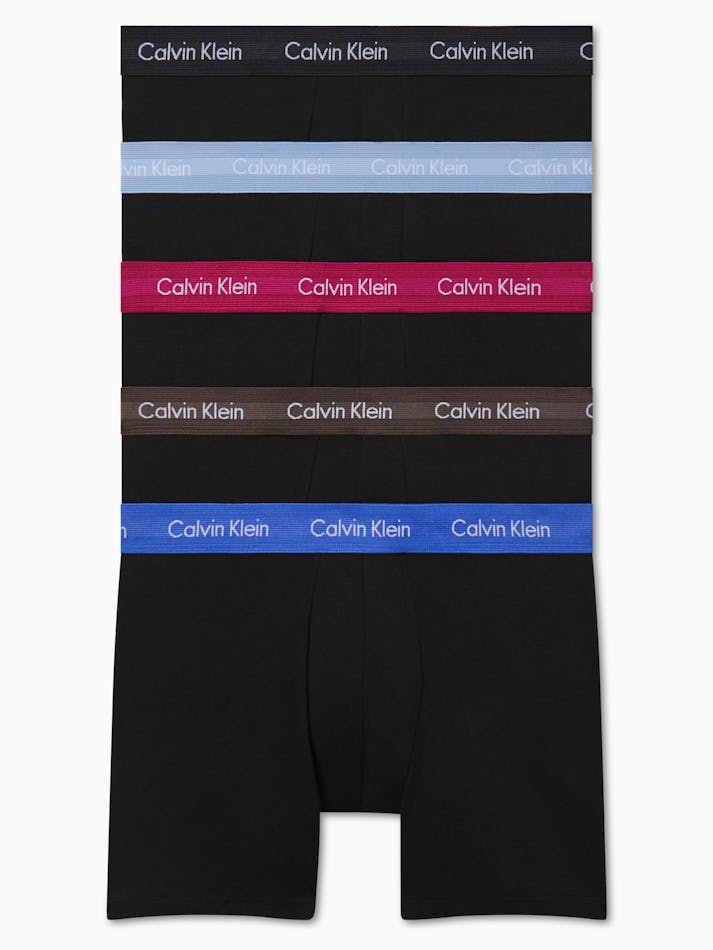 Calvin Klein Mens 5 Pack Brief Boxer Set In Black Multi