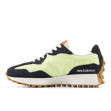 New Balance Womens 327 Lifestyle Shoes In Black/Lime Green