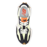 New Balance Womens 327 Lifestyle Shoes In Black/Lime Green
