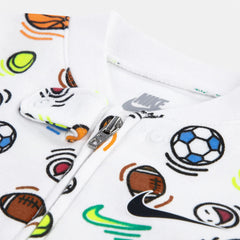 Nike Boys Nsw In The Zone Aop Cove Jumpsuit In White