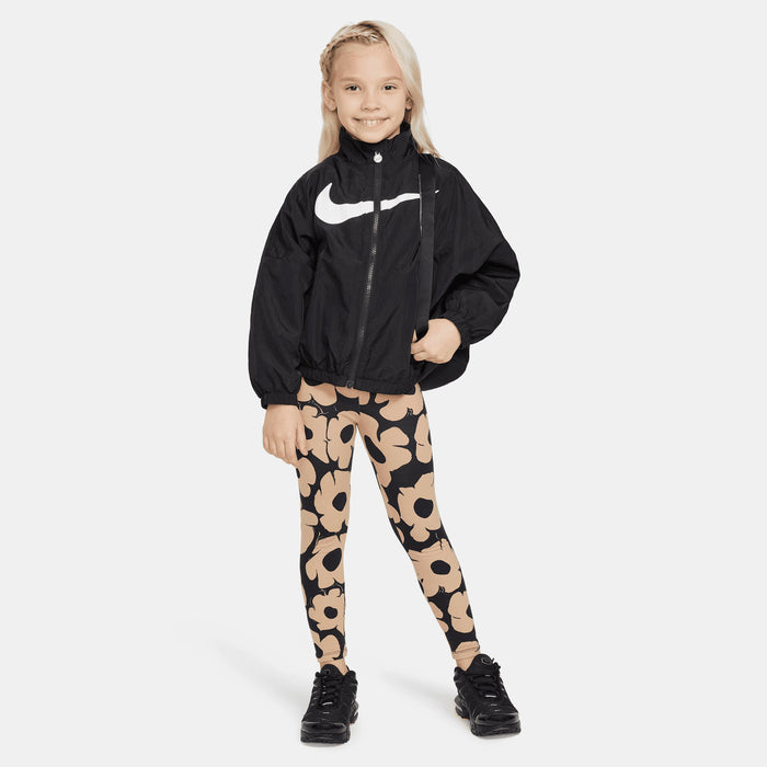 Nike Girls Floral Leggings In Black
