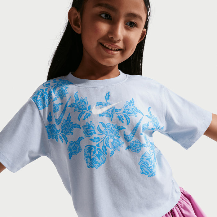Nike Girls Lace It Up Boxy Tee T-Shits In Ghost