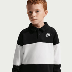 Nike Boys Club Ft Ls Rugby Golfers In Black