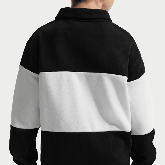 Nike Boys Club Ft Ls Rugby Golfers In Black