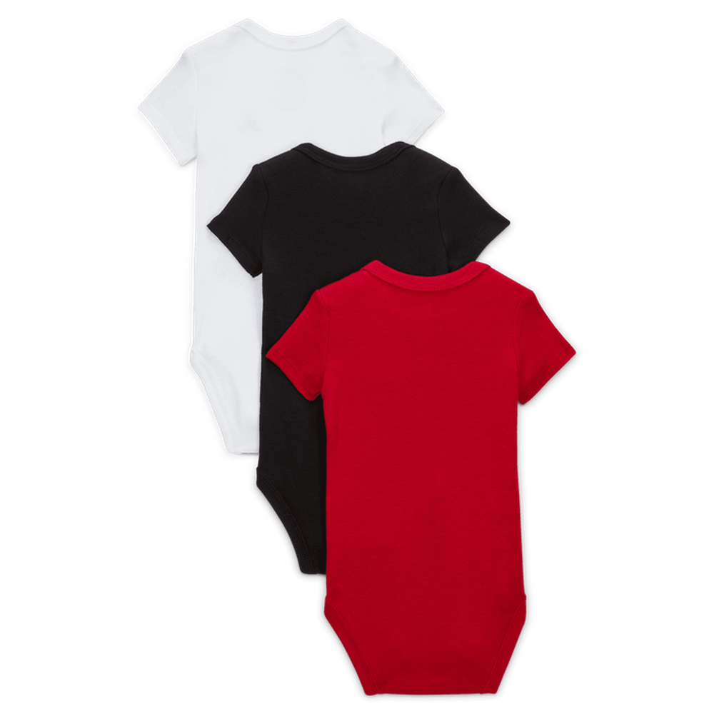Nike Jordan Unisex Kids Everyday Essential 3 Pack Bodysuit In Red/Black/White