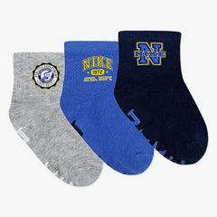 Nike Boys 3 Pack Gripper Socks In Blue