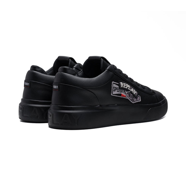 Replay Mens Notting Badges Sneakers In Black