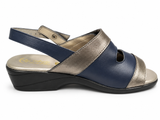 Natural Steps Ladies Sandal In Navy/Pewter