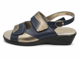 Natural Steps Ladies Sandal In Navy/Pewter