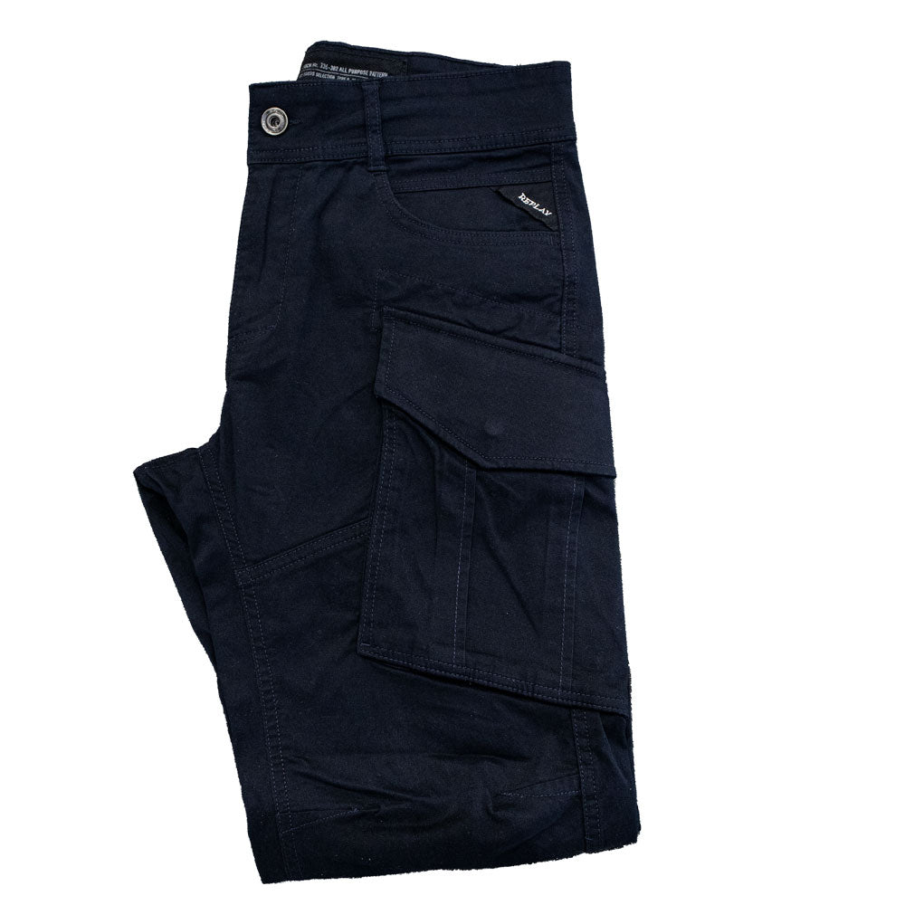 Replay Mens 970 Cargo Pants In Navy