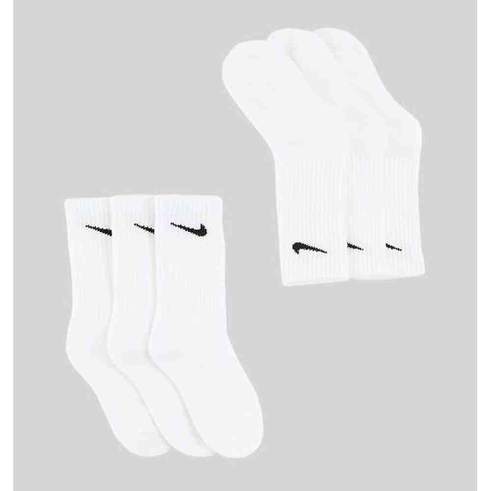 Nike Unisex Kiddies Basic 3 Pack Crew Socks In White