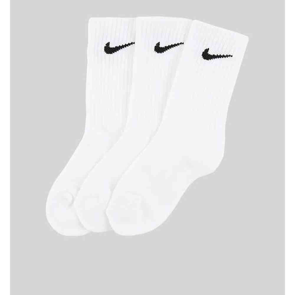 Nike Unisex Kiddies Basic 3 Pack Crew Socks In White