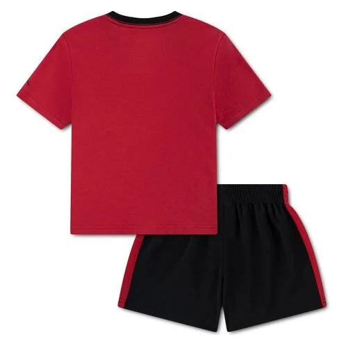 Jordan Boys Airball Mesh Short Set In Black And Red