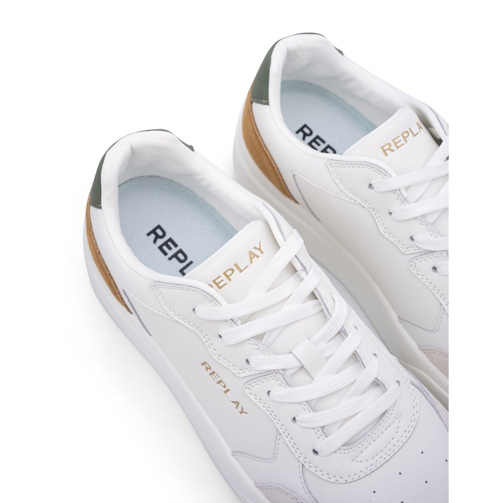 Replay Mens Notting Agency Shoes In White & Tan