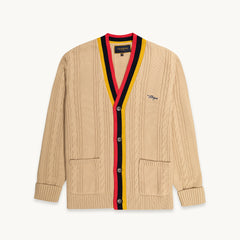 Tshepo Jeans Unisex Knitted Cardigan In Beige