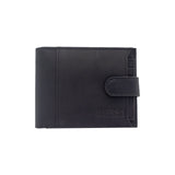 Bossi Oil Leather Removable Card Holder Wallet In Black