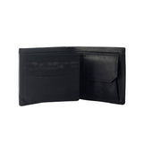 Bossi Small Oil Leather Billfold Wallet In Black