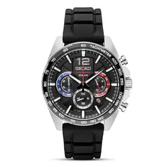 Seiko Mens Black Chrono Watch