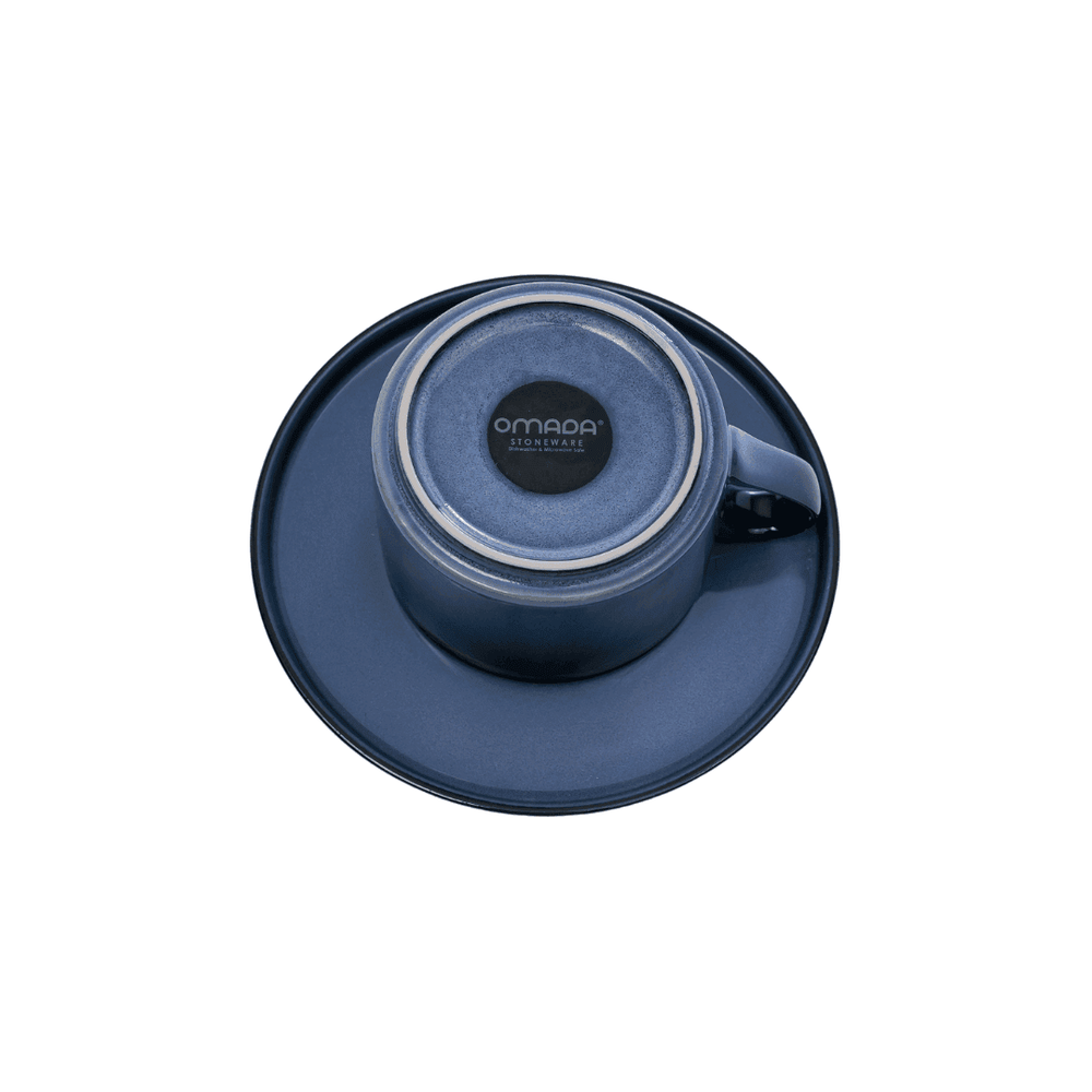 Omada Stonehues Cup & Saucer In Blue