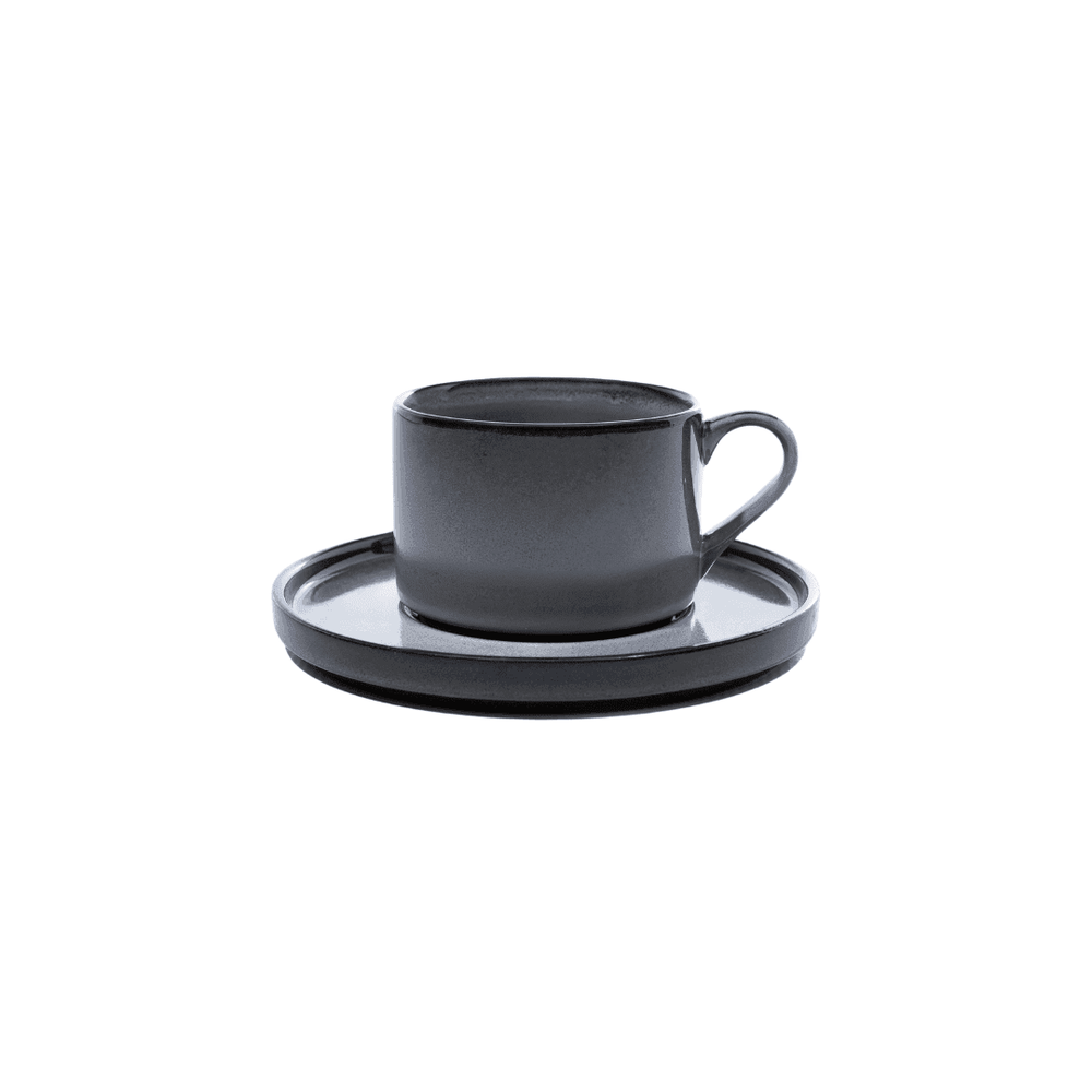 Omada Stonehues Cup & Saucer In Grey