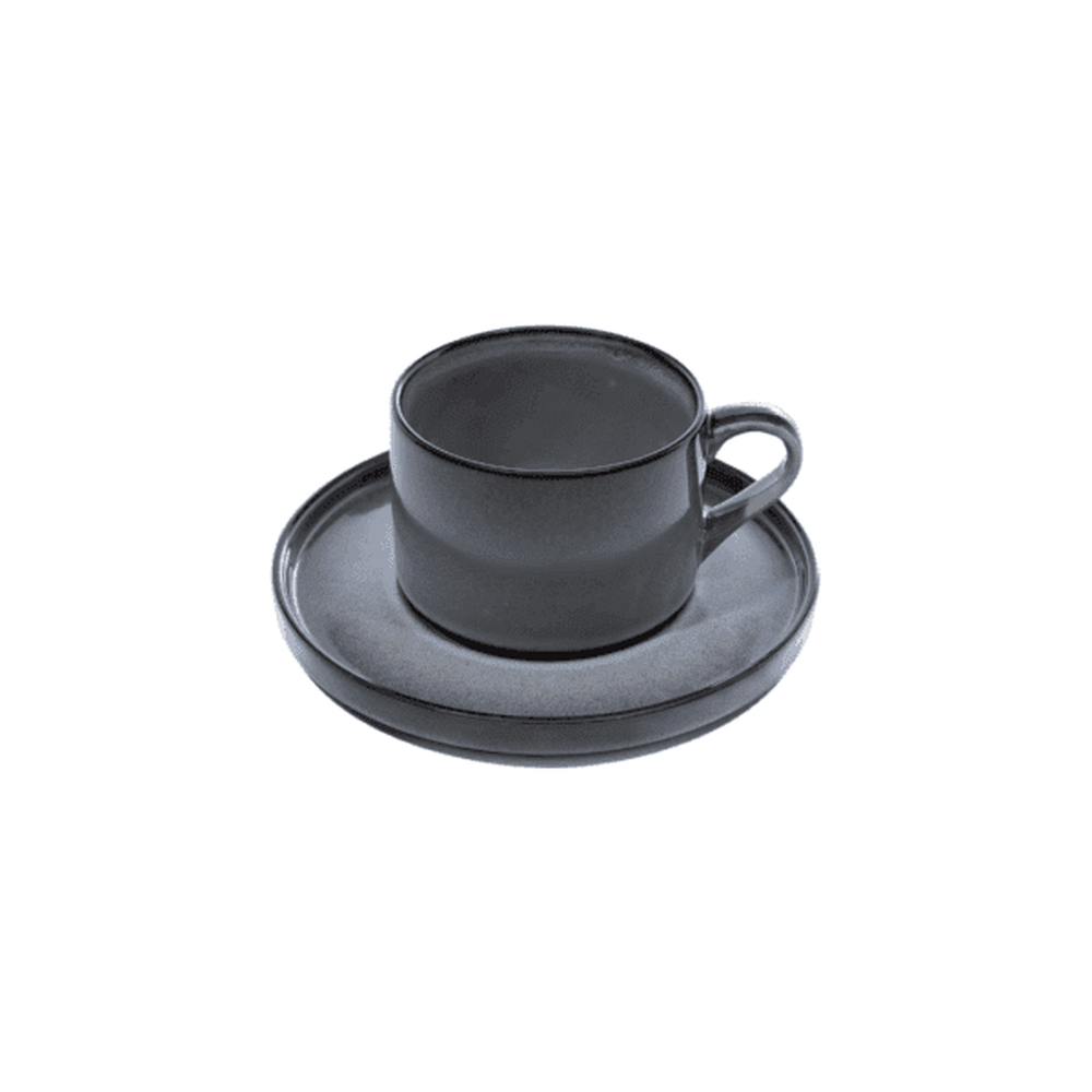 Omada Stonehues Cup & Saucer In Grey