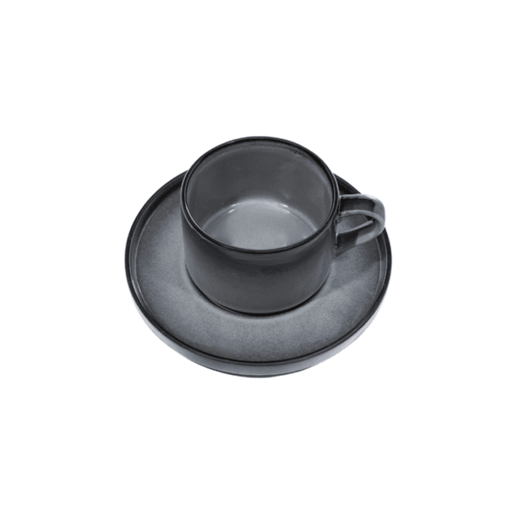 Omada Stonehues Cup & Saucer In Grey