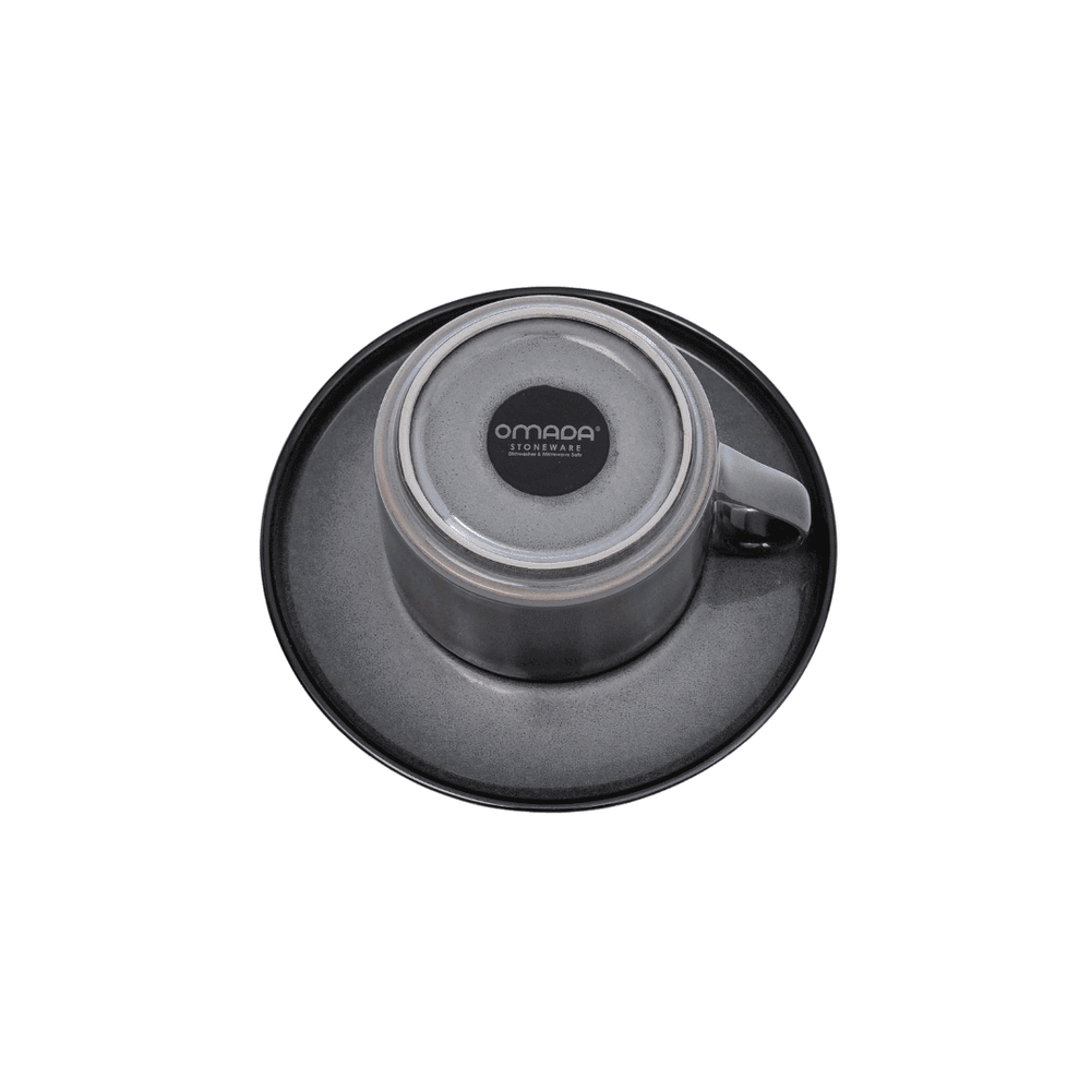 Omada Stonehues Cup & Saucer In Grey