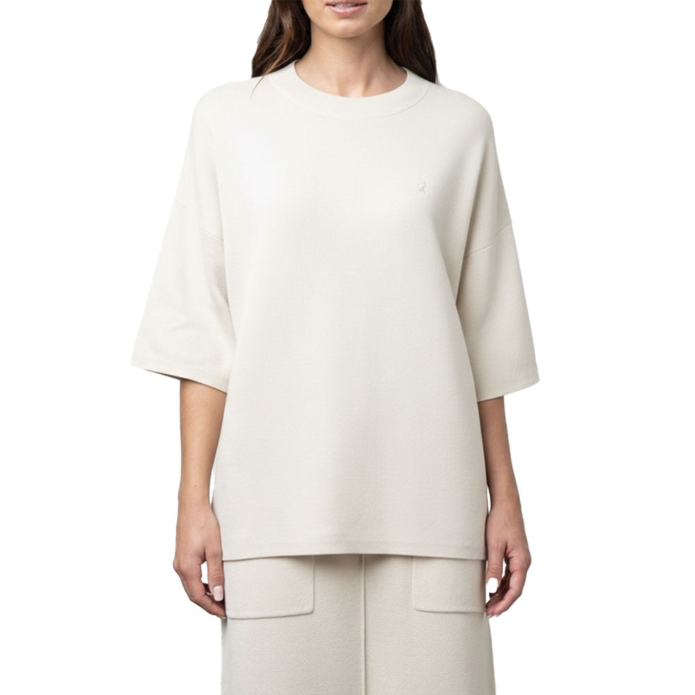 Polo Womens Tiffany Knitted Top In Oatmeal