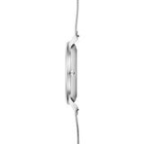 Obaku Mens White Dial Stainless Steel Mesh Watch In Silver