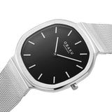 Obaku Oktant Mens Mesh Strap Watch In Silver