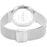 Obaku Oktant Mens Mesh Strap Watch In Silver