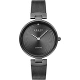 Obaku Ladies Dress Blk Mesh  Diam