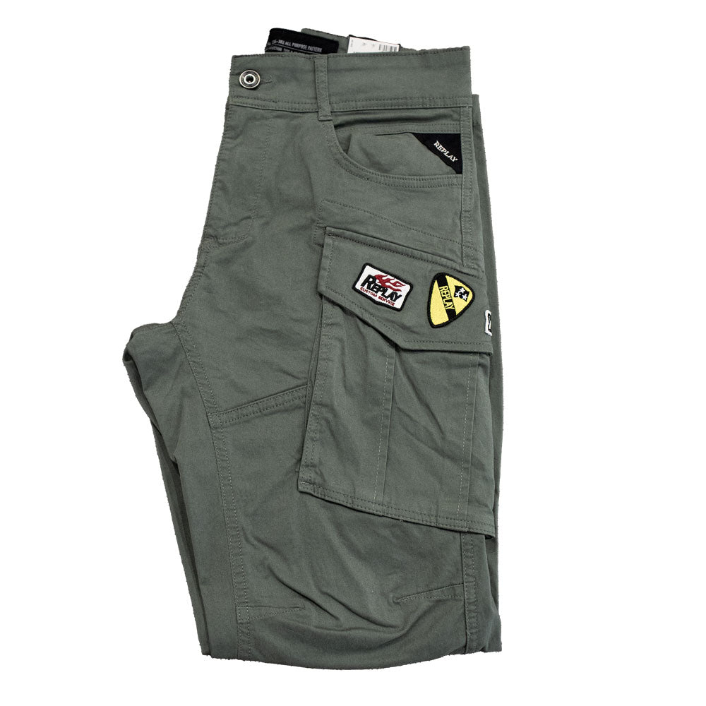 Replay Mens 703 Cargo Pants In Olive