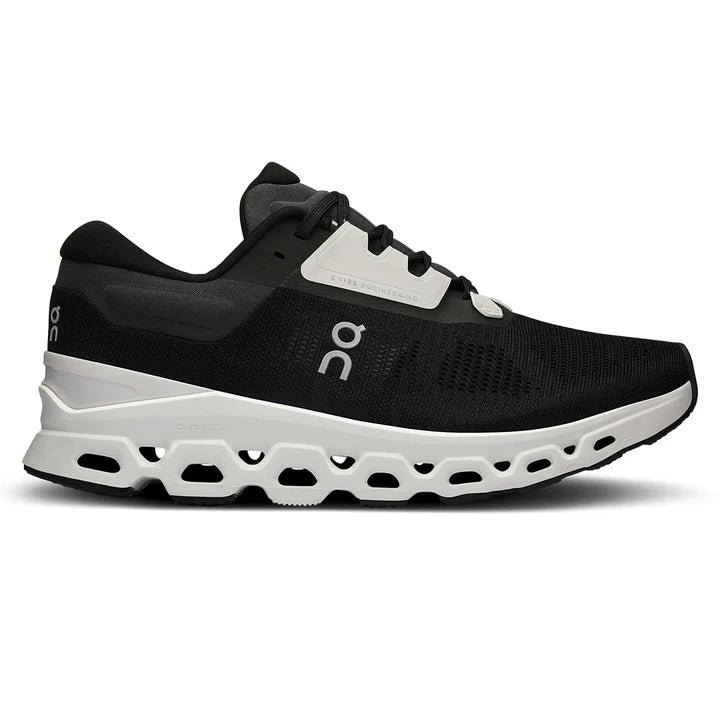 On Mens Cloudstratus 3.0 Shoes In Black & Frost