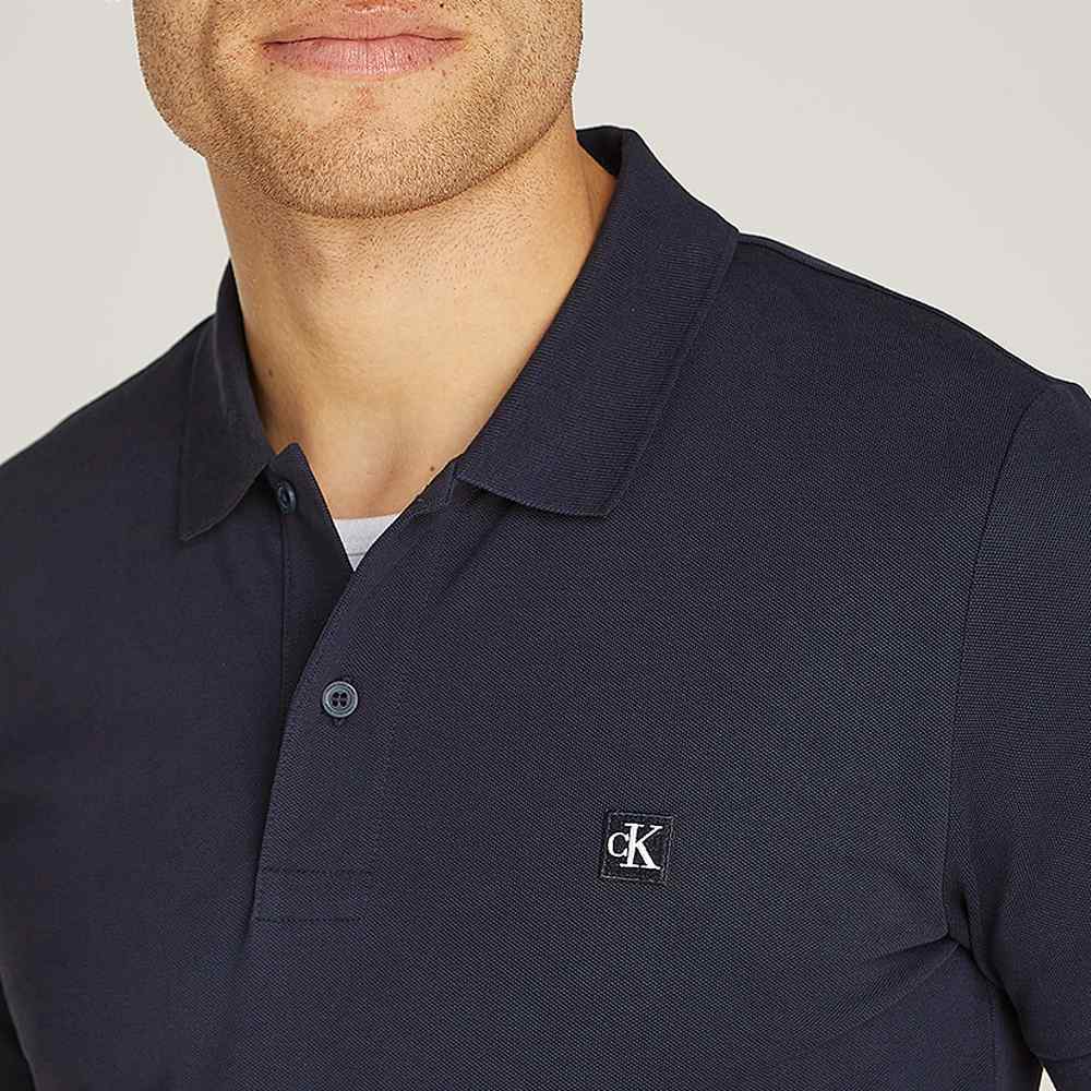 Calvin Kleinj325269 Ck Embro Badge Slim Polo  Navy