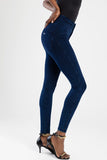 Sissy boy Womens High Rise Exposed Buttons Jeans In Dark Vintage