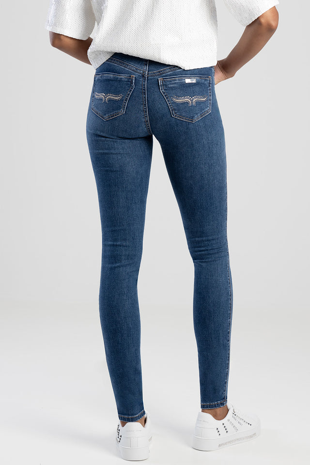 Sissy Boy Womens Mila Rose Mid Waist Skinny Jean In Medium Vintage