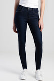 Sissy boy Womens Mid-Waist Skinny Jeans In Dark Blue