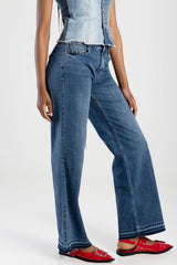Sissy boy Womens Alaina Wide Leg Jeans In Light Vintage