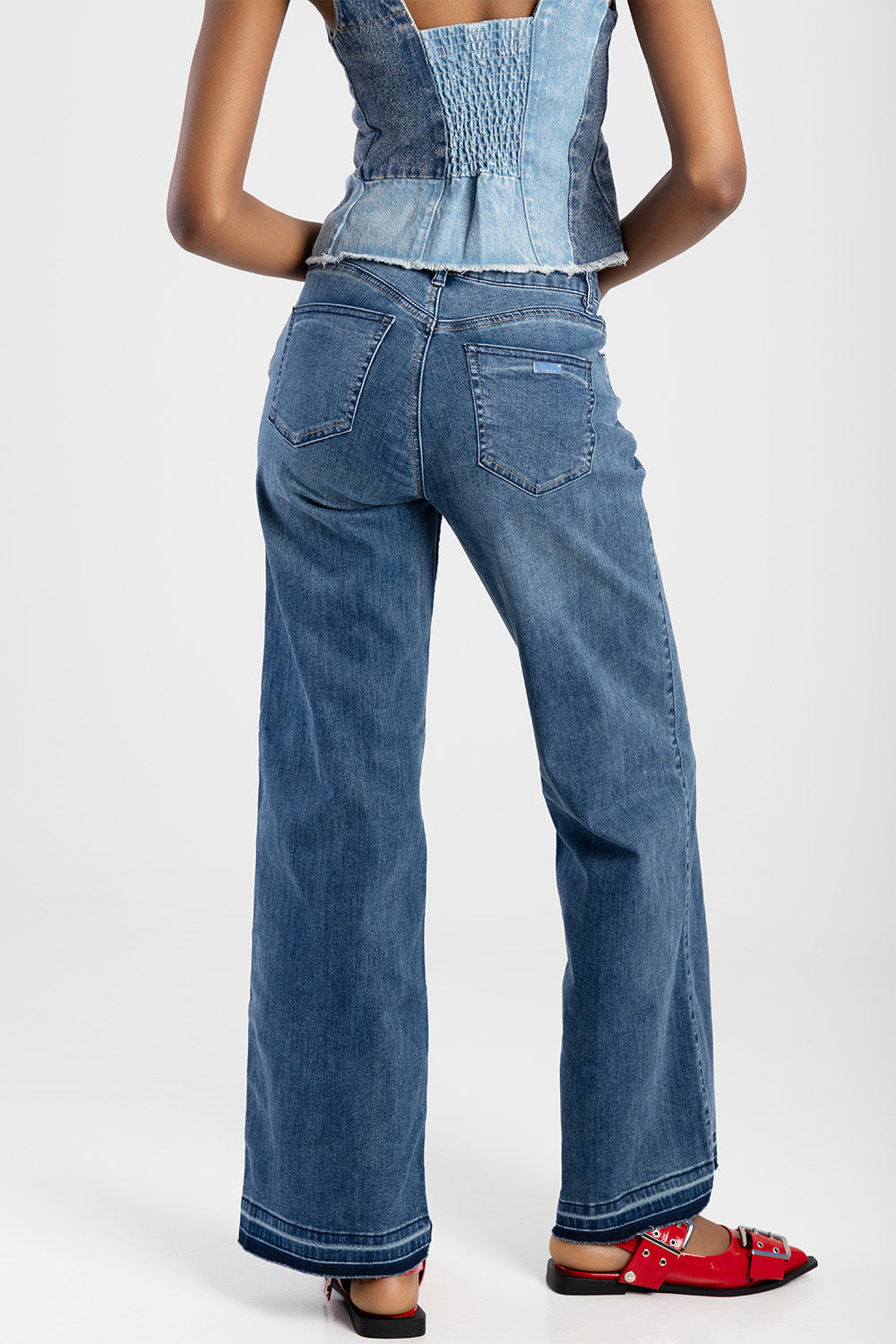 Sissy boy Womens Alaina Wide Leg Jeans In Light Vintage