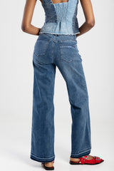 Sissy boy Womens Alaina Wide Leg Jeans In Light Vintage