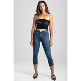 Sissy Boy Mid-Waist Capri With Unpicked Hem Jeans In Mid Vintage